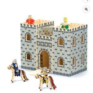 Melissa & Doug Fold and Go Wooden Castle Doll House